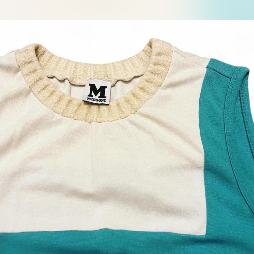 Missoni Turquoise and Cream Sleeveless Top